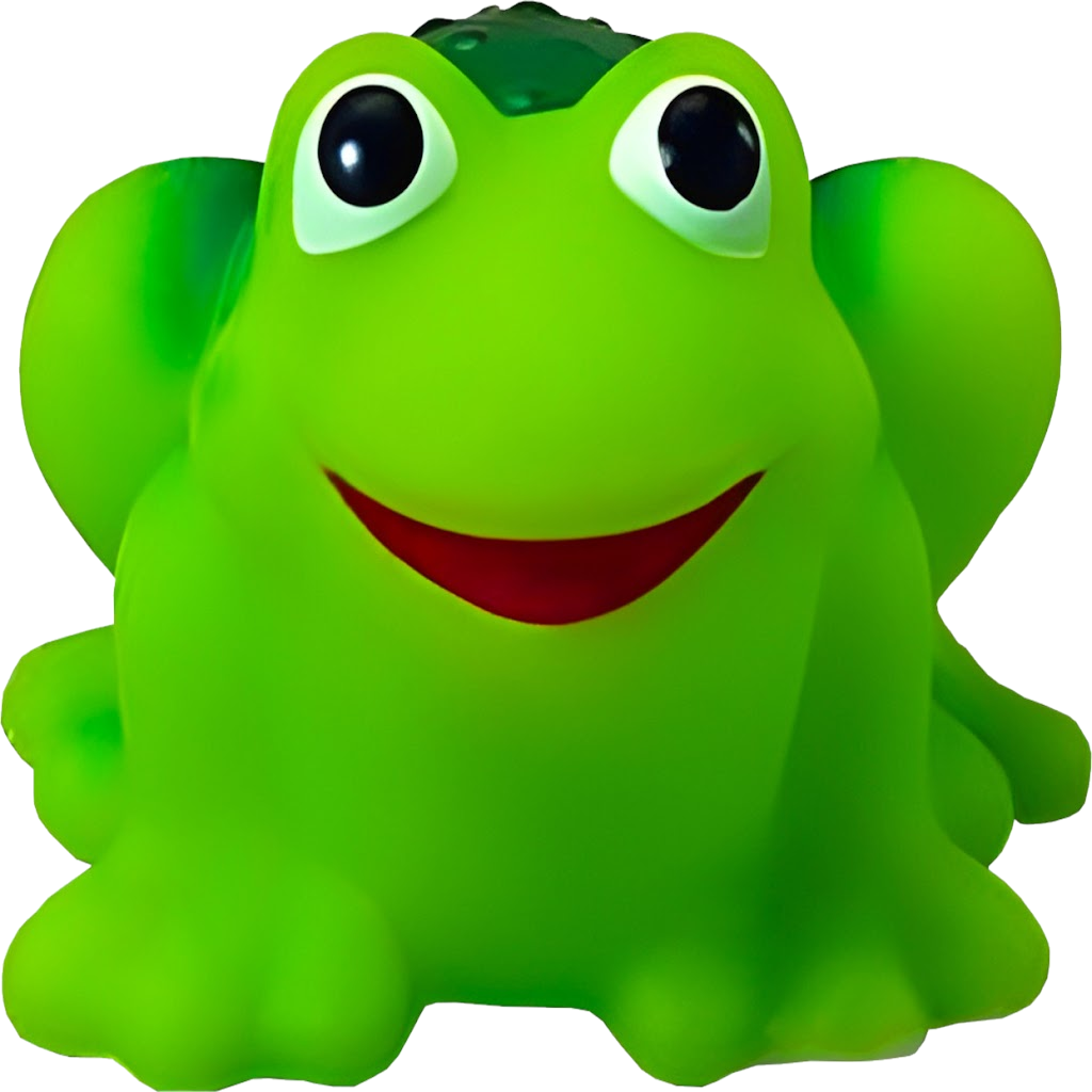 Green rubber toy frog, the TooMuchSlop avatar